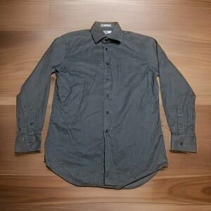 Nordstrom TRIM FIT Ribbed Striped Button-Up Shirt Size 16 34-35 Mens Long Sleeve